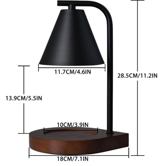 Candle Warmer Lamp Dimmable, Wax Melt with 2 Bulbs- Black - Picture 3 of 9